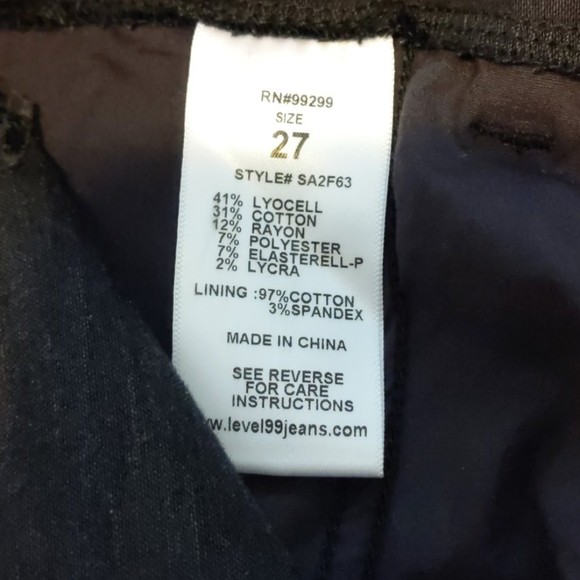 Level 99 Brandy Button Hem straight leg trouser - Picture 3 of 4